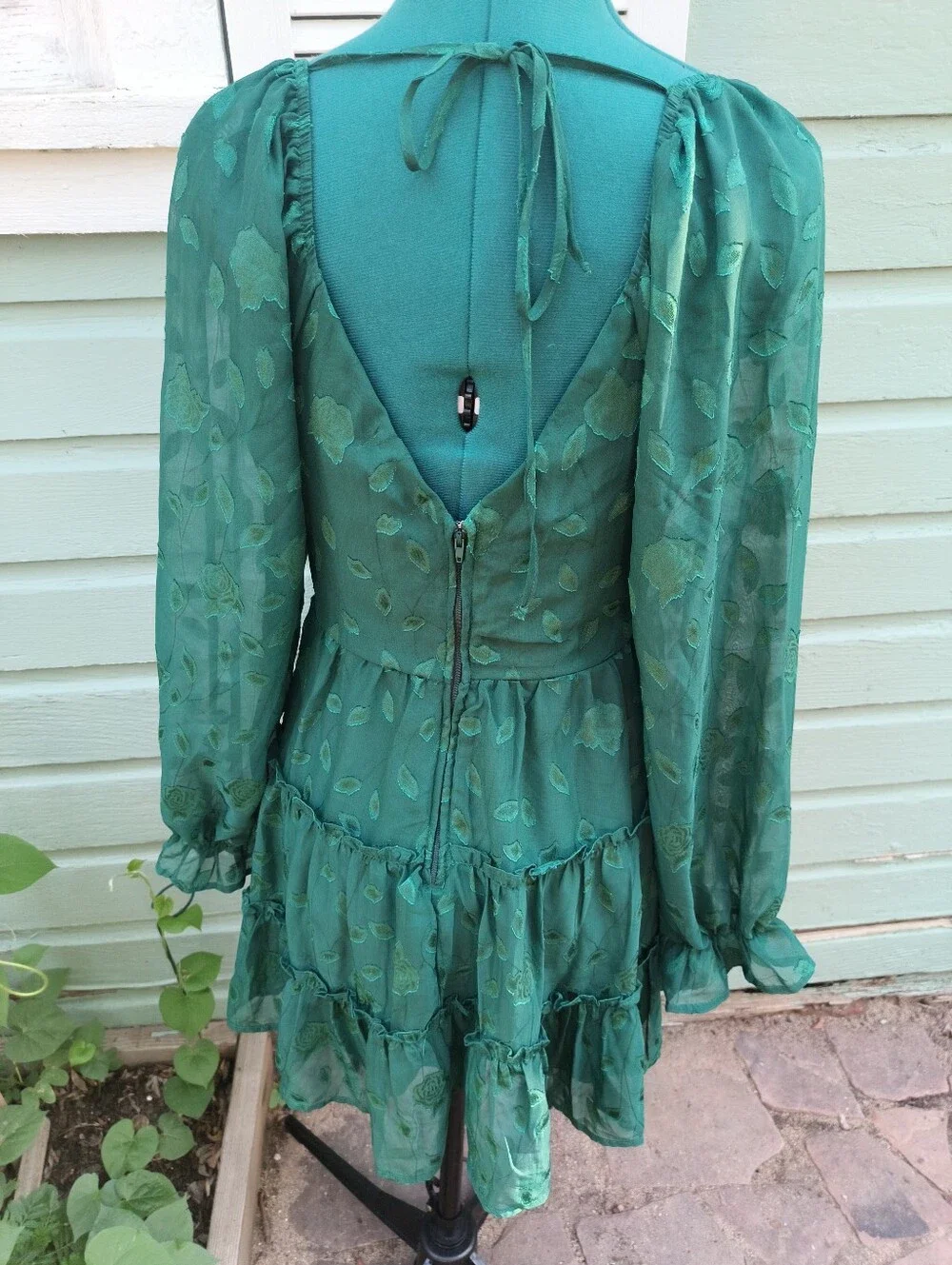 Alter'd State Forest Long-Sleeve Tiered Dress - Picture 3 of 6